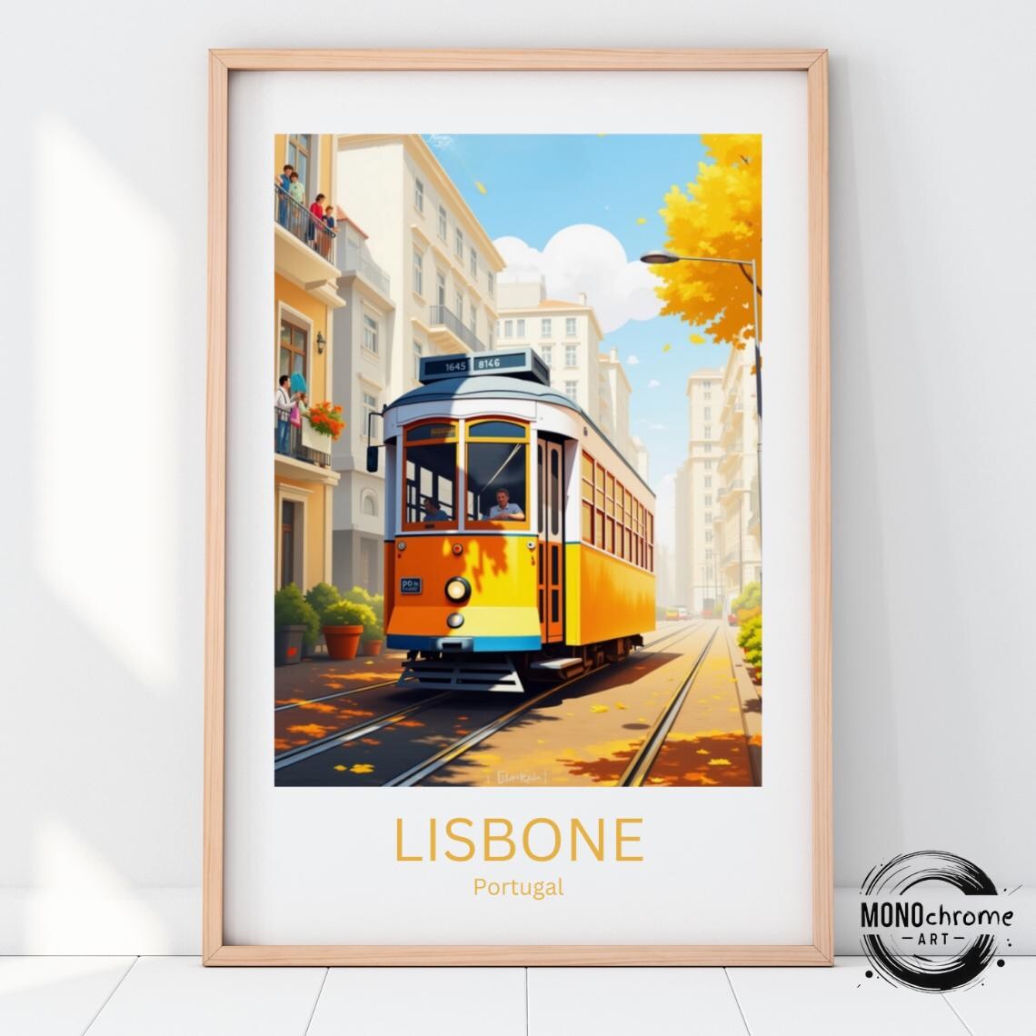 Lisbone Travel Poster, Portugal Personalized Gift