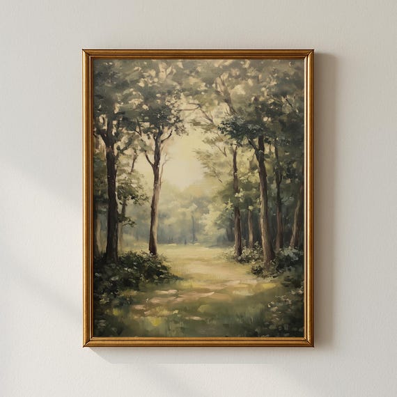 Vintage Forest Path Print Living Room Decor Wall Art Collected Prints Cpp397