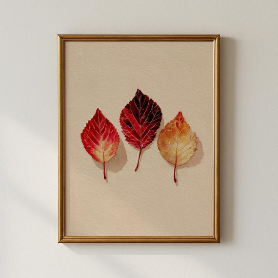 Vintage Autumn Leaf Print Antique Decor Nursery Wall Art Collected Prints Cpp653
