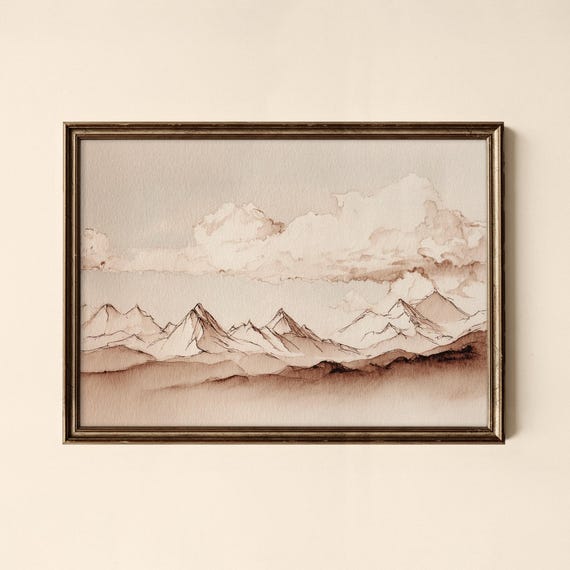 Vintage Mountain Print Landscape Wall Art Living Room Decor Collected Prints Cpl689