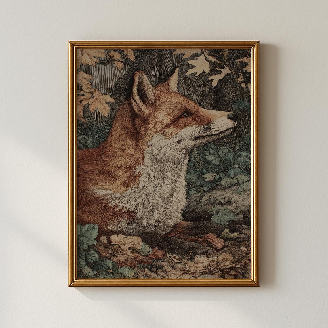Vintage Fox Print Landscape Wall Art Living Room Decor Collected Prints Cpp686
