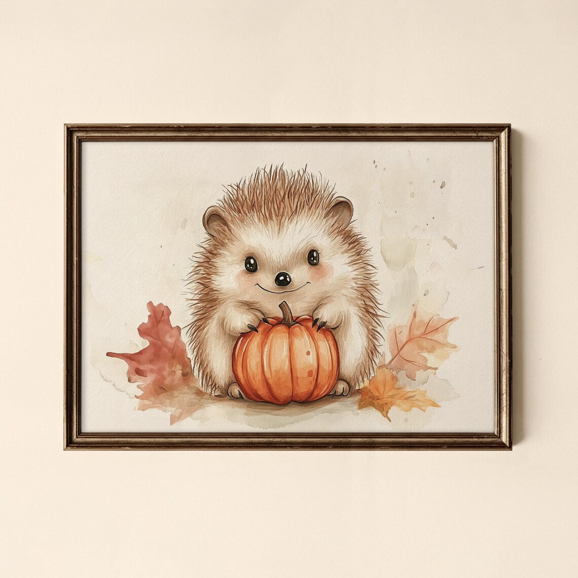 Autumn Hedgehog Animal Print, Nursery Decor