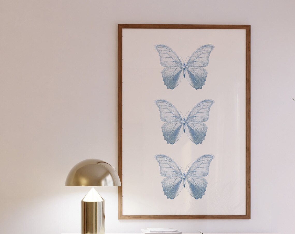 Butterfly Trendy Art Print, Preppy Dorm Decor - Image 3