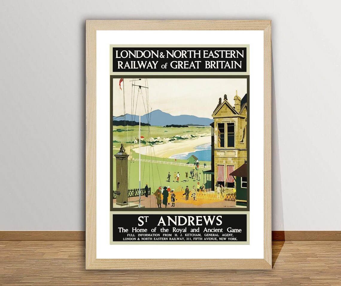 St Andrews Vintage Travel Poster, Scotland Art Print