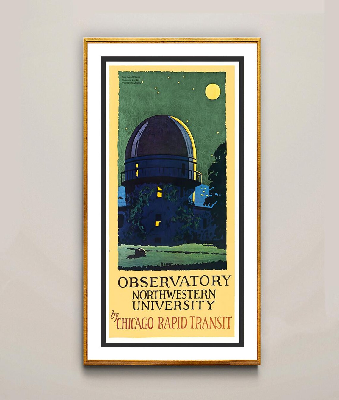 Observatory Northwestern University Vintage Travel Poster - Image 2
