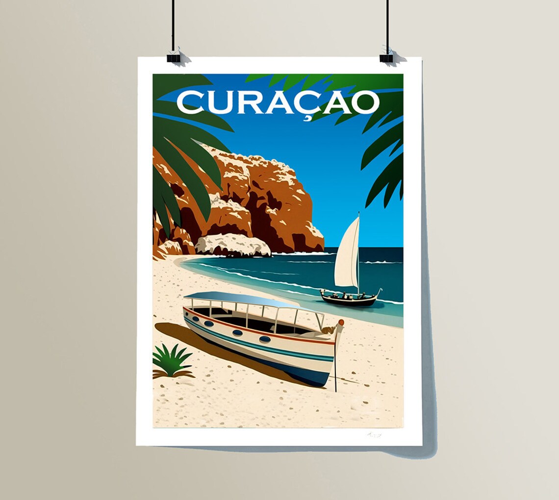 Curaçao Southern Caribbean Travel Poster - Image 3