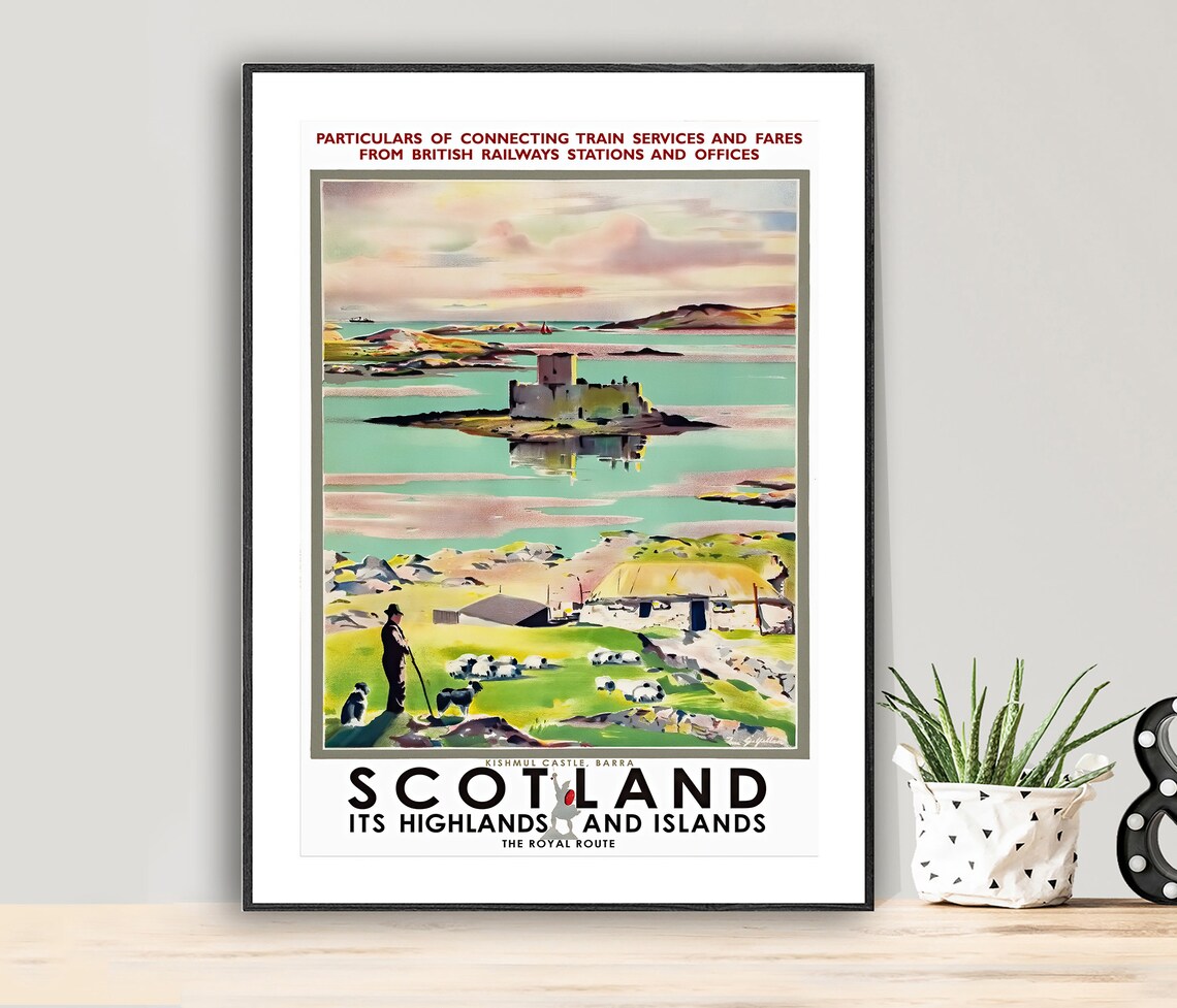Scotland Vintage Travel Poster, European Travel Poster