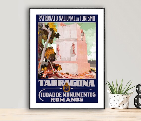 Tarragona Ciudad De Monumentos Romanos Vintage Travel Poster