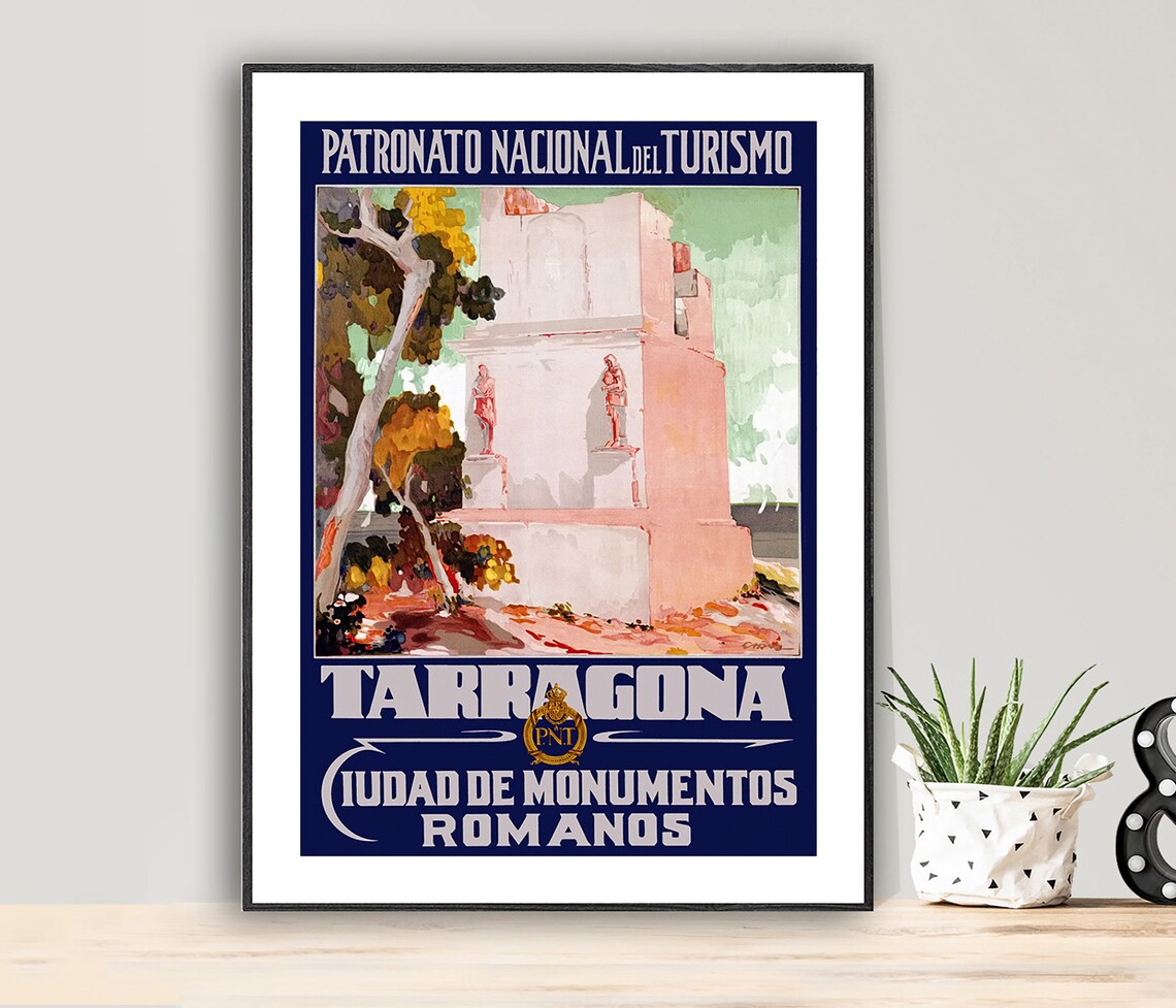 Tarragona Ciudad De Monumentos Romanos Vintage Travel Poster
