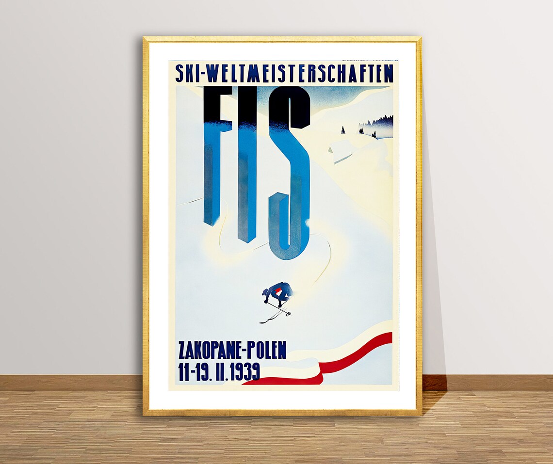 Ski Weltmeisterschaften Zakopane Vintage Travel Poster
