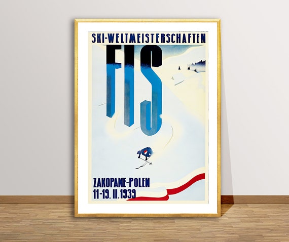 Ski Weltmeisterschaften Zakopane Vintage Travel Poster