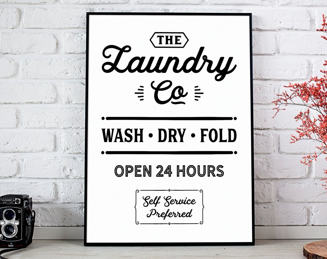 Retro Laundry Room Sign Poster, Utility Room Decor - Image 2