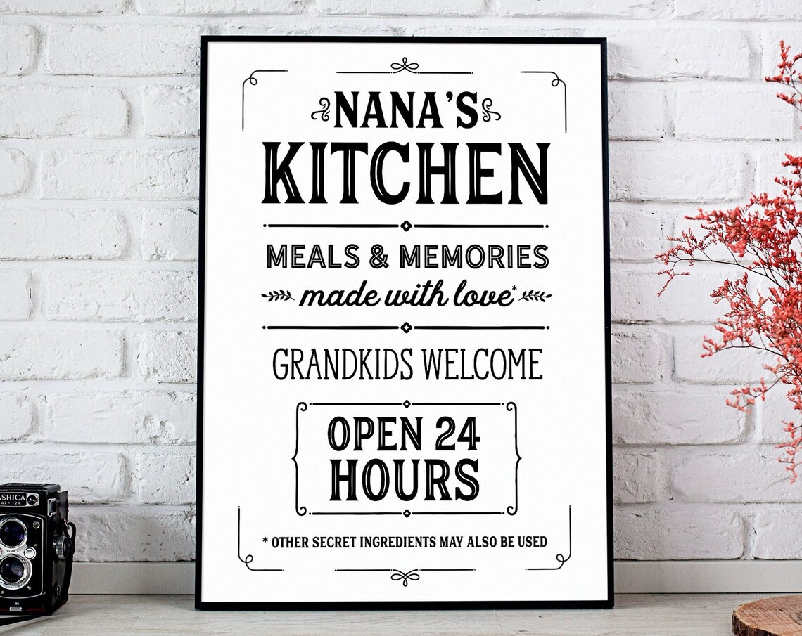 Nana's Kitchen Vintage Kitchen Sign, Grandmother Gift