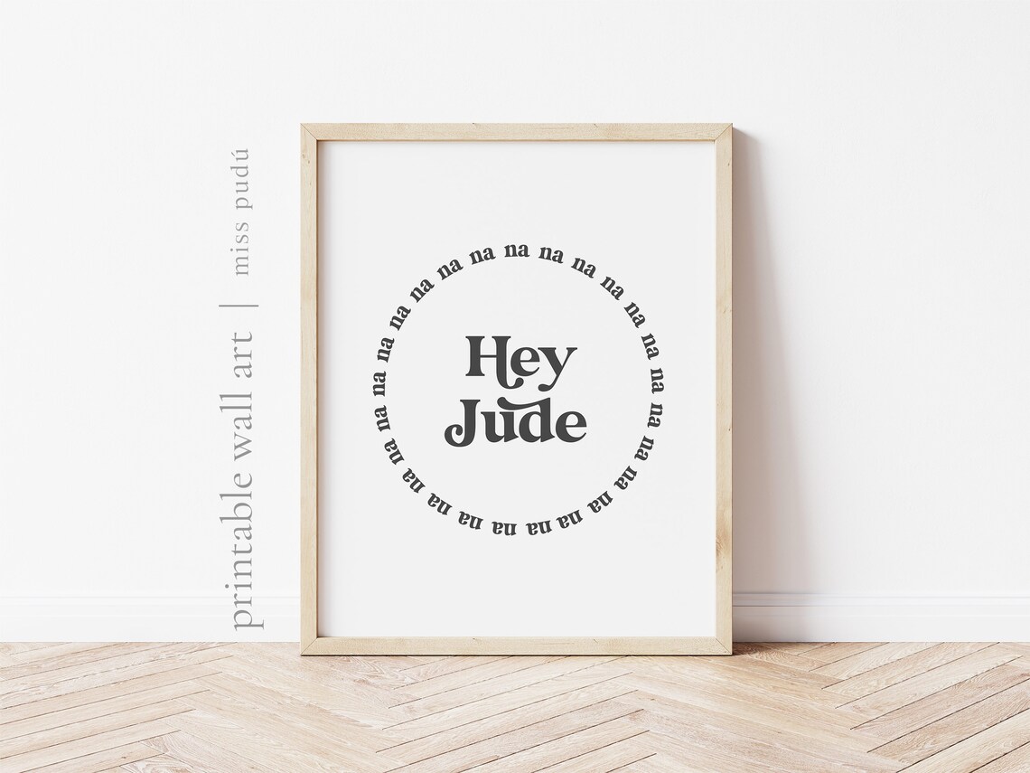 Hey Jude Minimalist Song Poster Na Na Na Circular Typography Beatles Tribute - Image 2