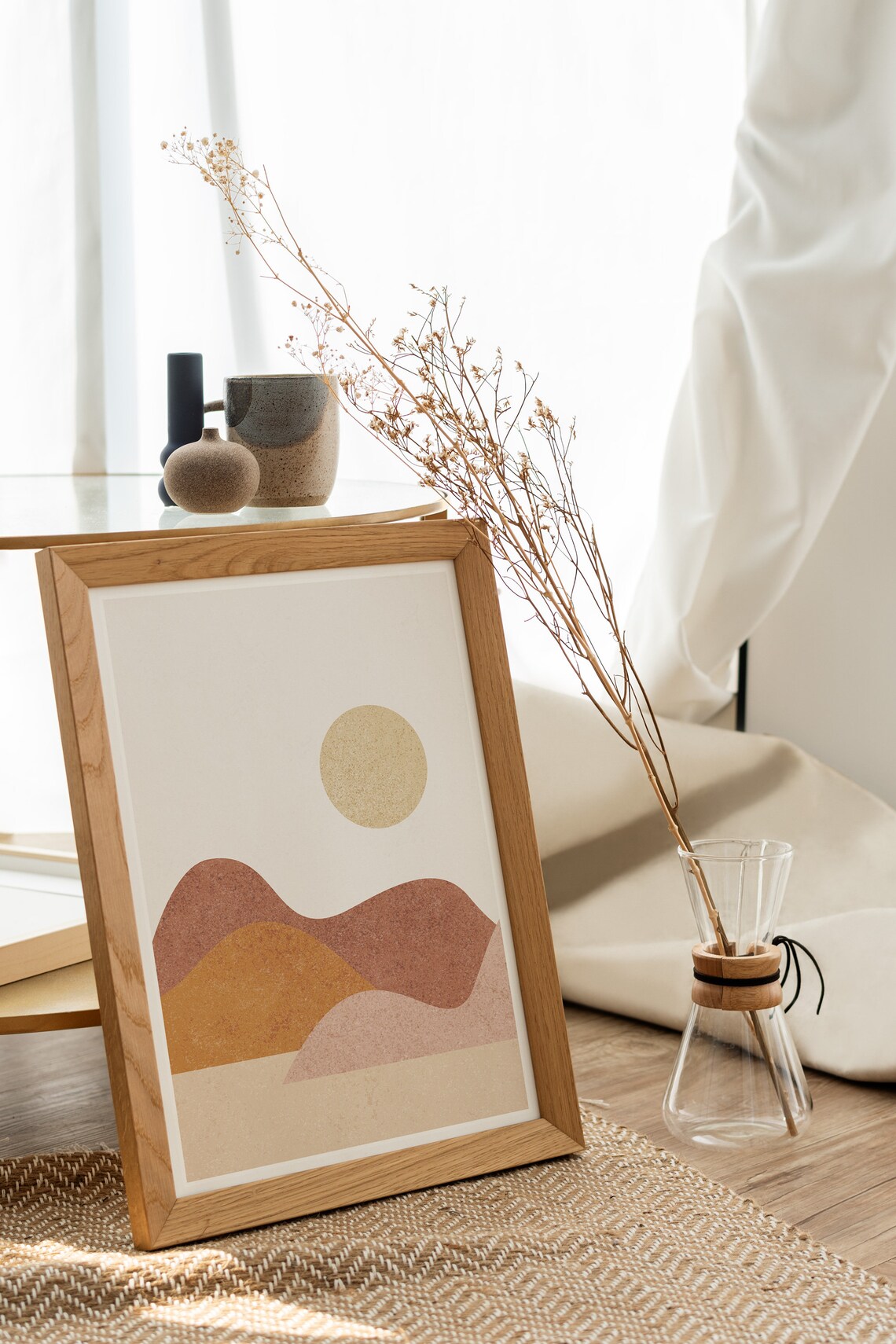 Desert Illustration Wall Art Abstract Mountains Download Modern Poster Bohemian Colors Print Abstract Boho Home Decor - Image 2