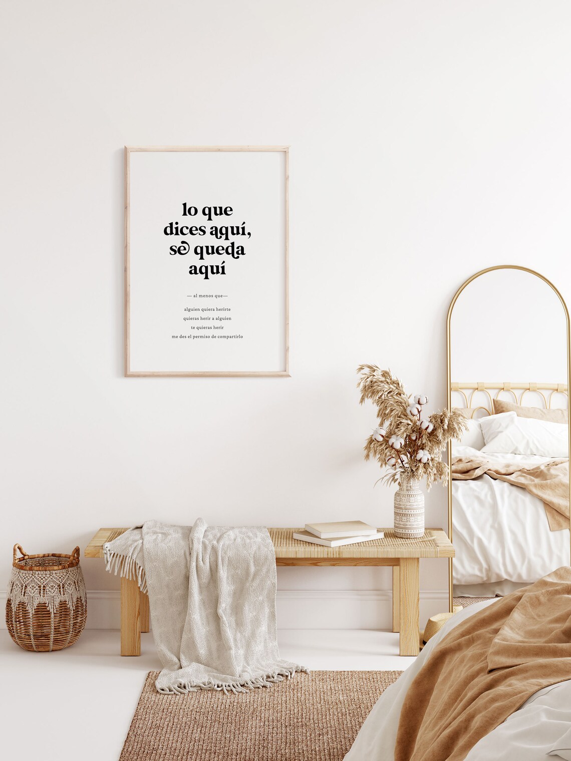 Lo Que Dices Aqu Se Queda Quote Art Print, Spanish - Image 2