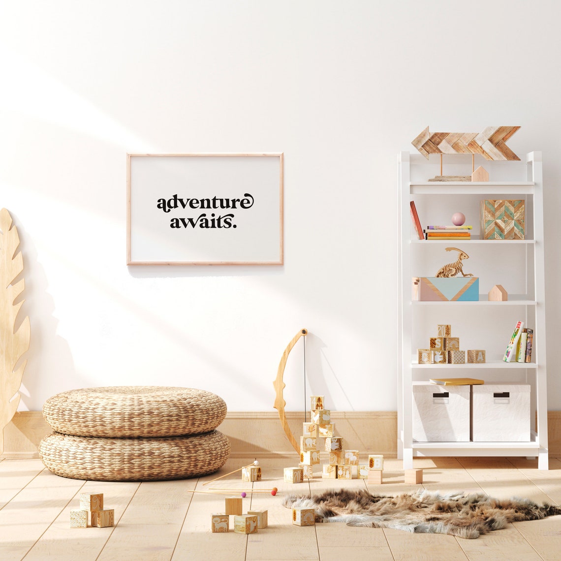 Adventure Awaits Bold Typography Wanderlust Travel Quote Wall Art - Image 2