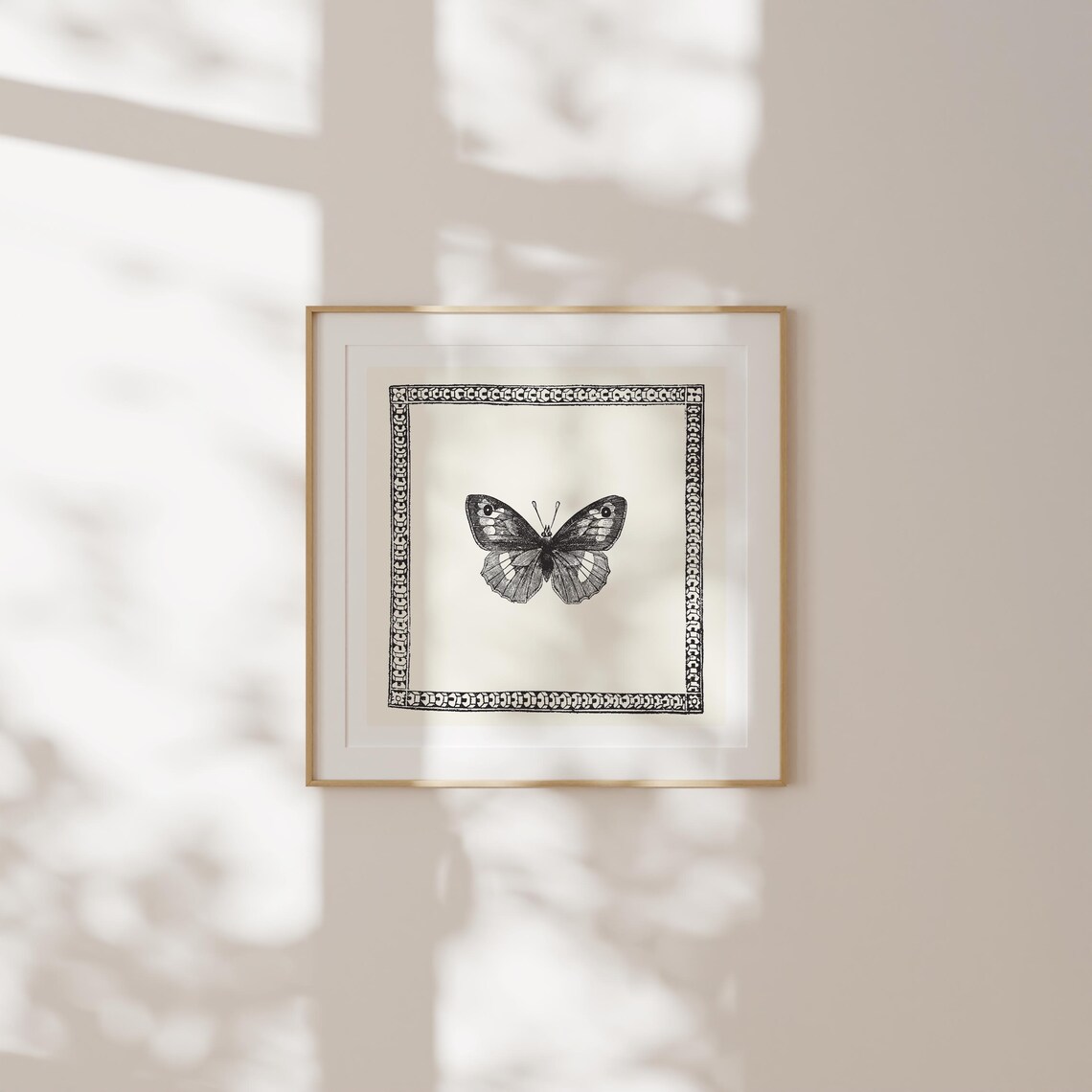 Black And White Minimalist Butterfly Art Print - Image 2