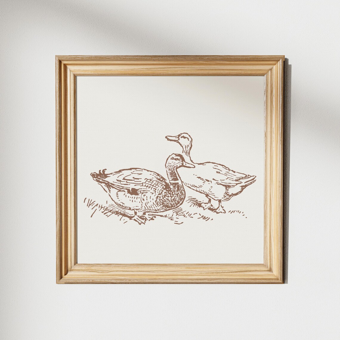 Vintage Brown Duck Engraving Farmhouse Country Kitchen Poster - Image 2