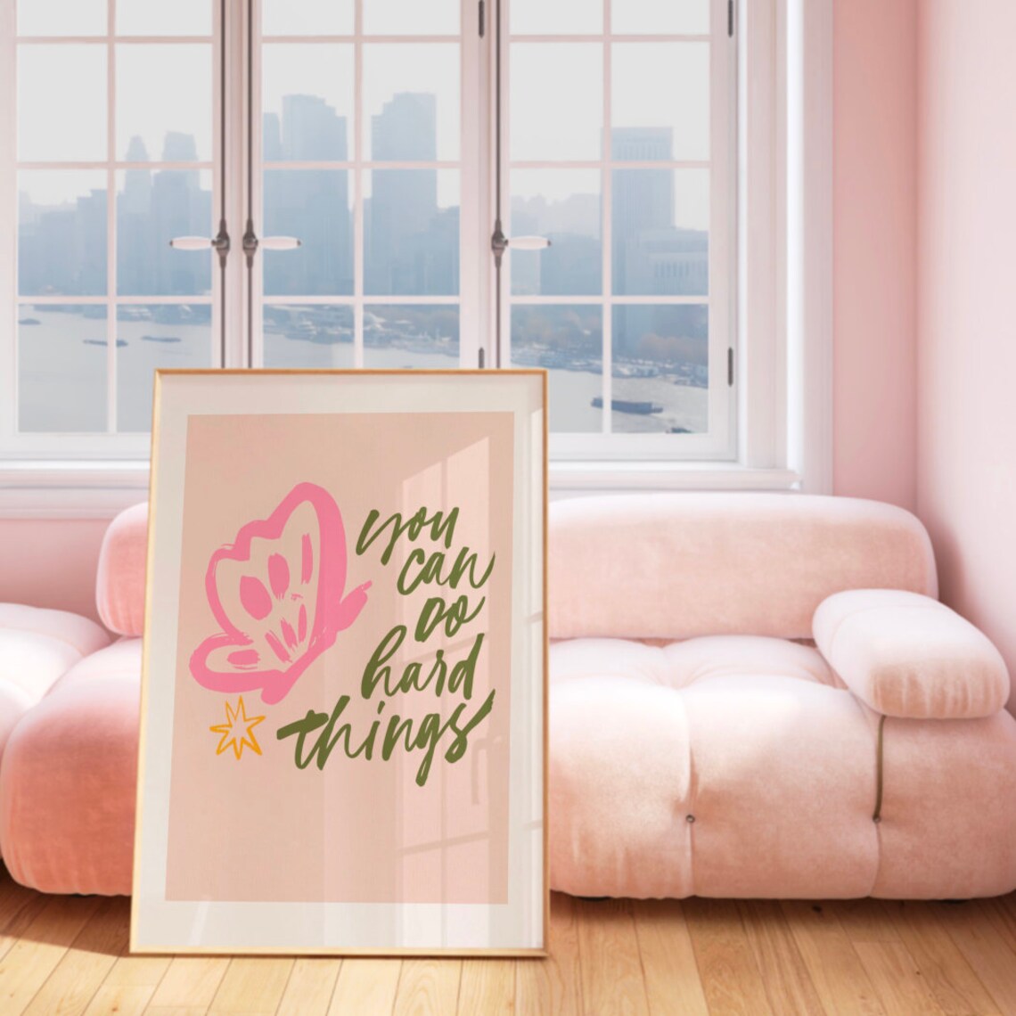 You Can Do Hard Things Print Wall Art Trendy Decor Vintage Painting English Garden Nursery Little Girls Room