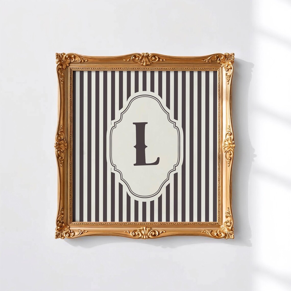 L Square Initial Personalized Gift, Watercolor Art Print - Image 2