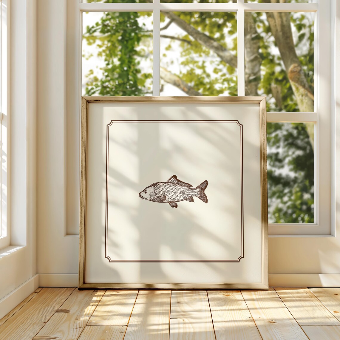 Minimal Fish Print, Cottage Nursery Decor - Image 2