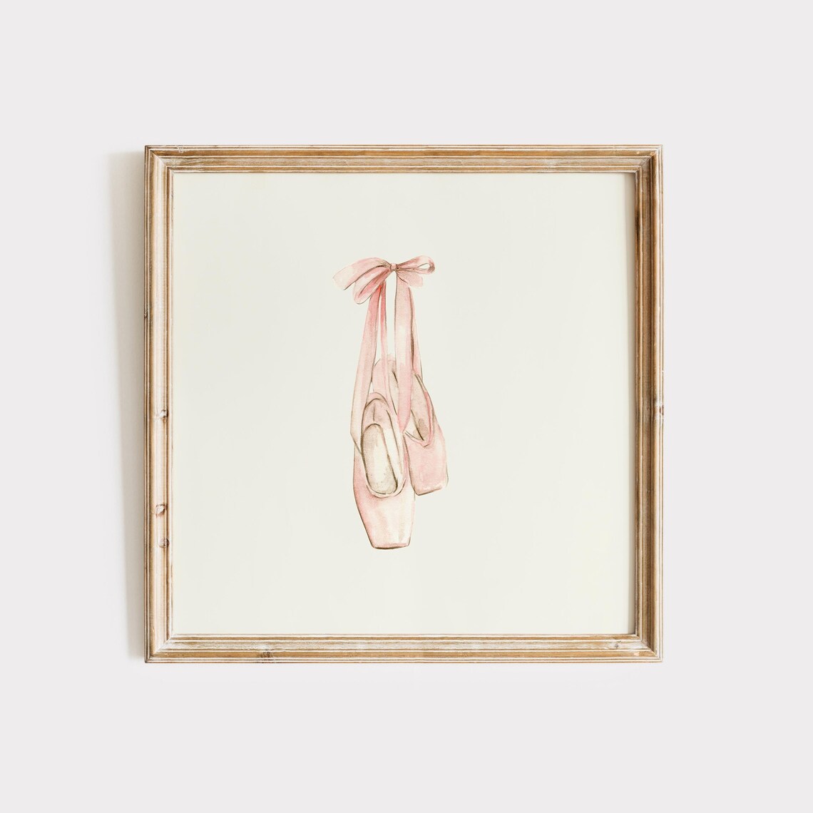 Ballet Slipper Square Art Print, Nursery Decor