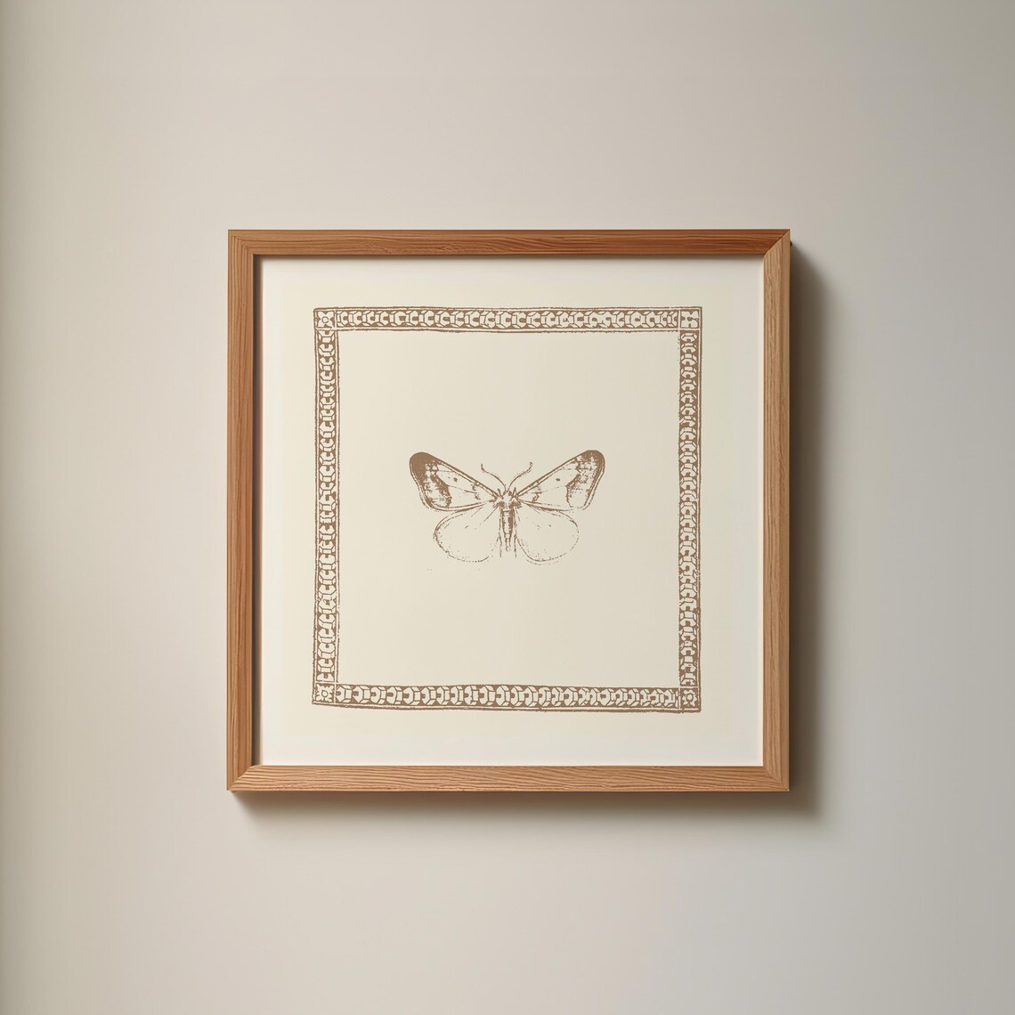 Vintage Minimal Butterfly Art Print, Mocha Brown - Image 2