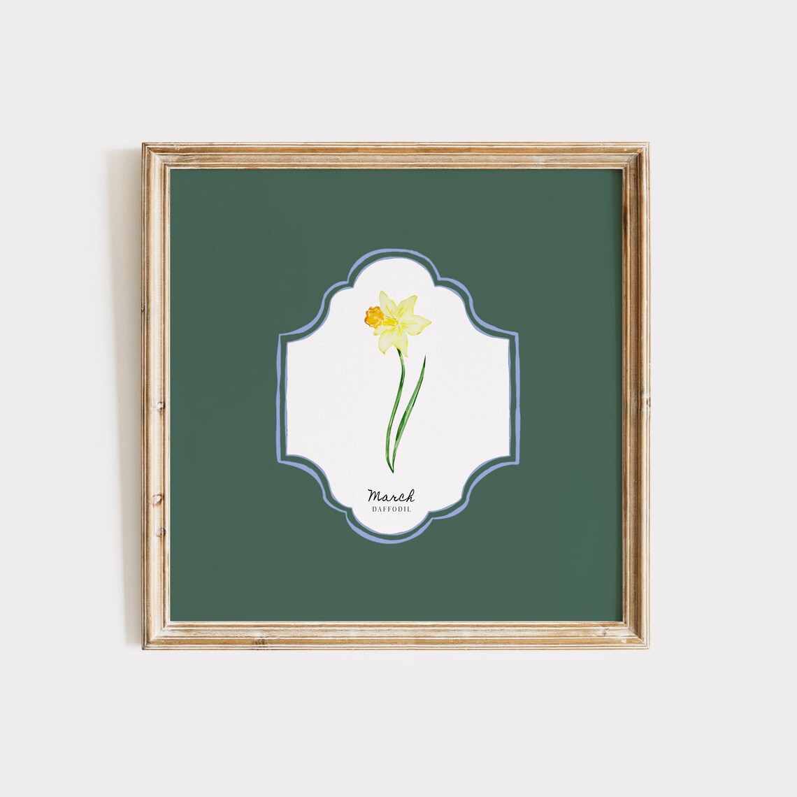 March Daffodil Birth Month Flower Vintage Botanical Wall Art Poster - Image 4