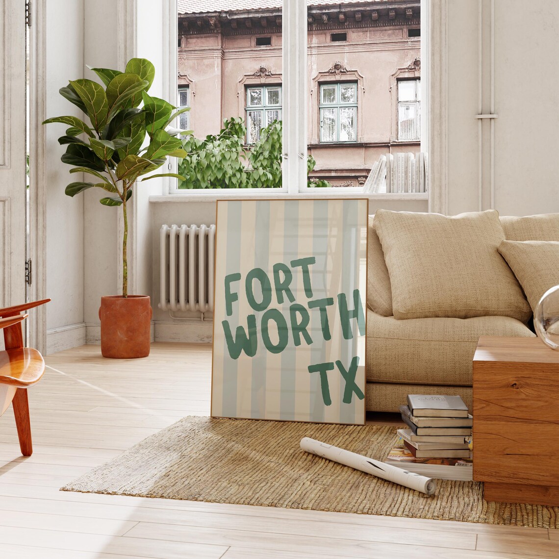 Fort Worth Vertical Illustration, Personalized Gift - Image 2