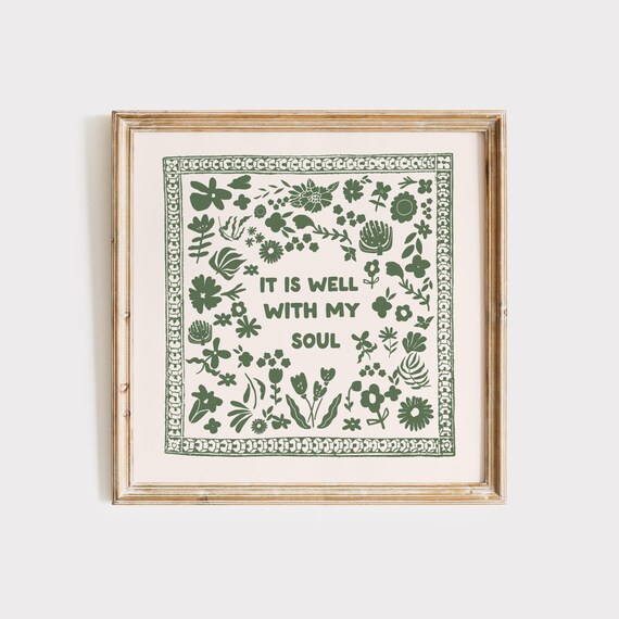 It Is Well Christian Illustration Wall Art Print