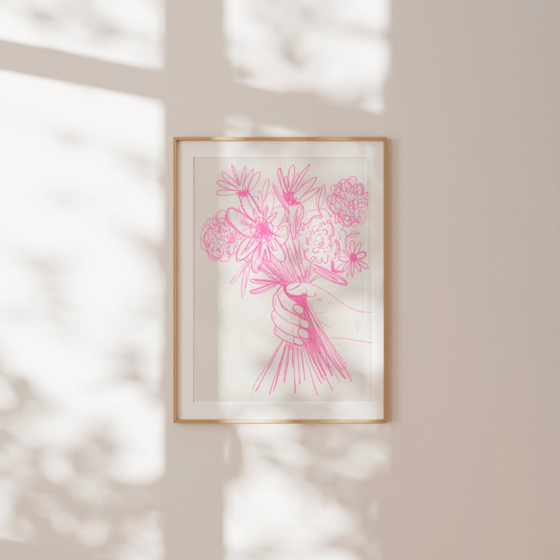 Buy Myself Flowers Abstract Line Drawing Art Print