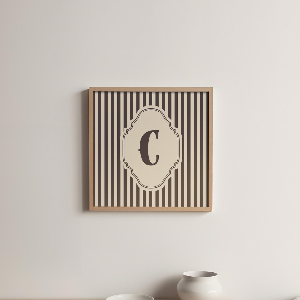 C Square Initial Personalized Watercolor Art Print - Image 5