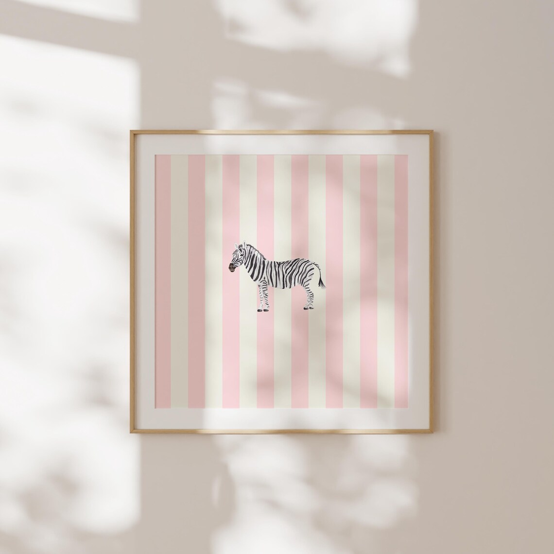 Pink Striped Zebra Animal Safari Nursery Kids Room Wall Poster - Image 5