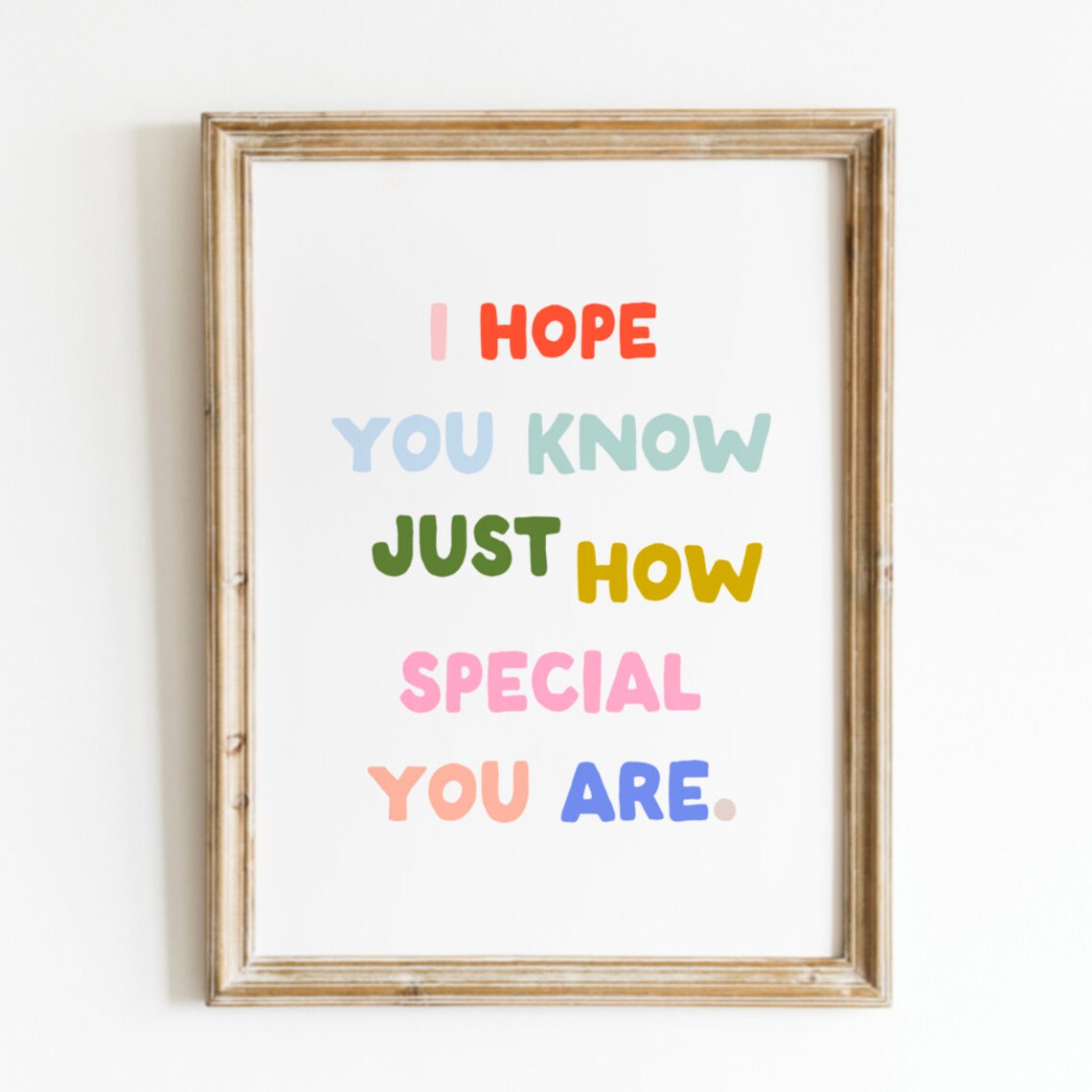 I Hope You Know Just How Special You Are Typography Quote Poster