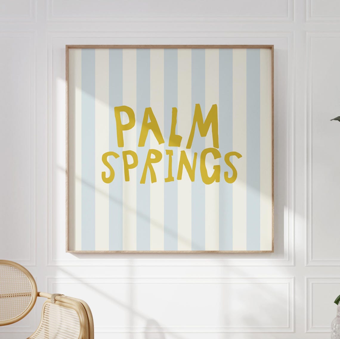 Palm Springs Gold Hand Lettered Striped Square City Name Travel Poster - Image 5
