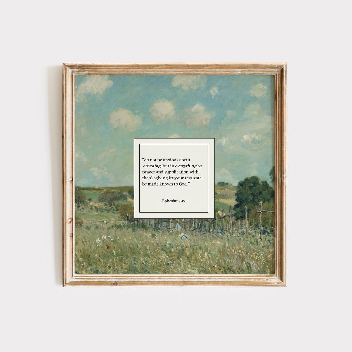Do Not Be Anxious Square Print Instant Wall Art Kitchen Living Room Art Thin Line Scripture - Image 2