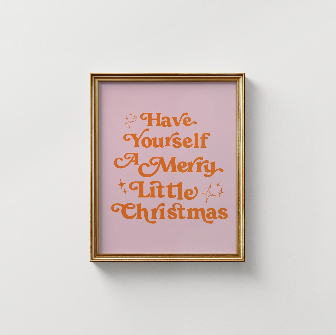 Have Yourself a Merry Little Christmas Retro Lettering Holiday Poster
