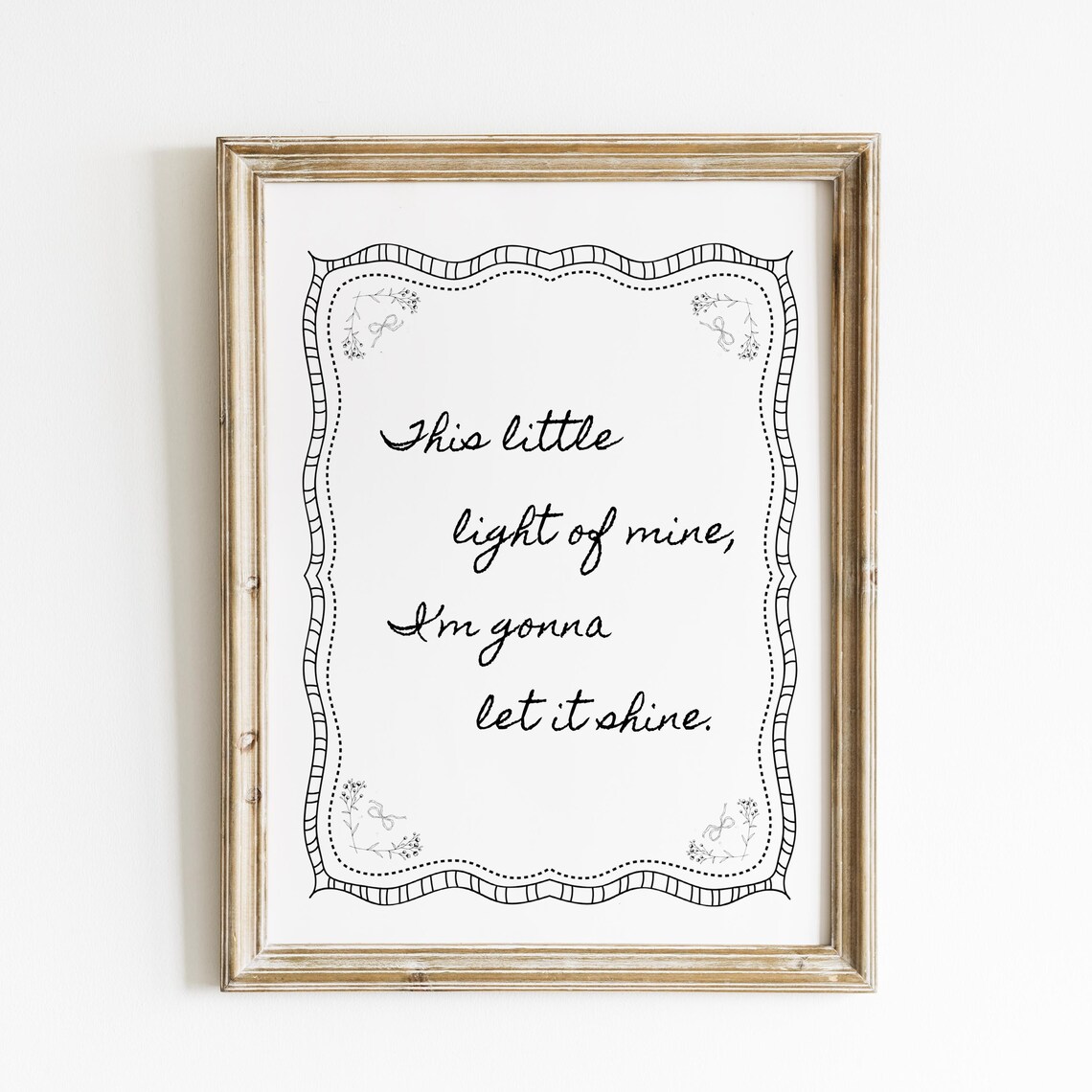 This Little Light of Mine Nursery Quote Calligraphy Decor Poster