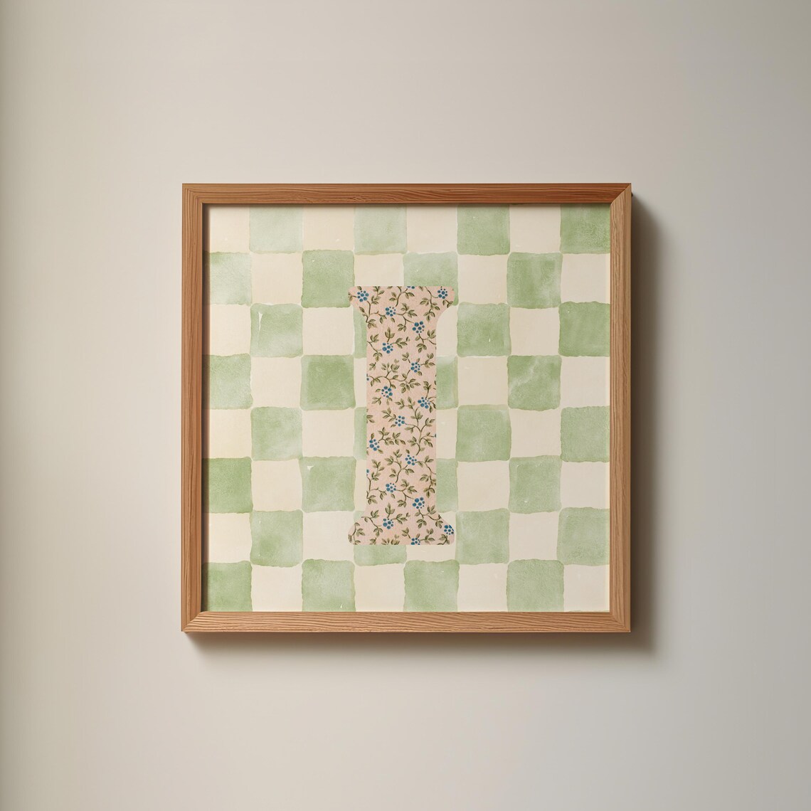 I Square Initial Personalized Watercolor Gift - Image 4