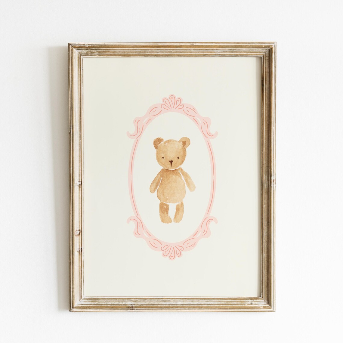 Teddy Bear Print, Vintage Toile Nursery Decor - Image 3