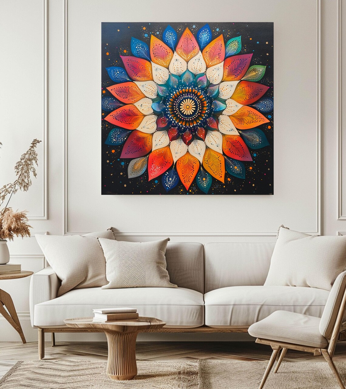 Mandala Flower Boho Decor, Geometric Zen Art - Image 4