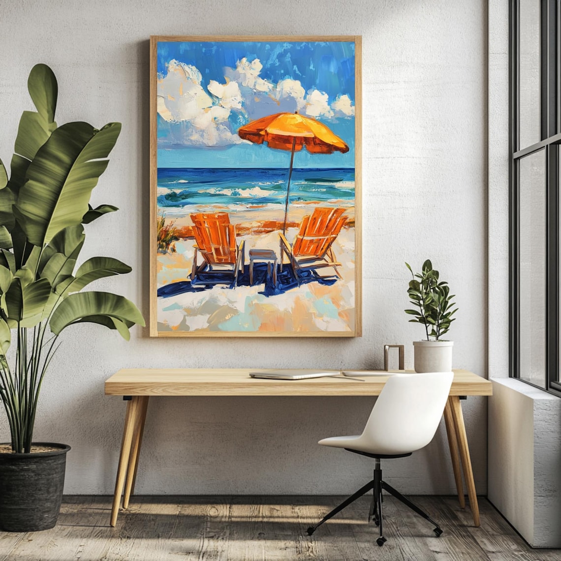 Tropical Beach Ocean Sunset Art Print, Coastal Scene - Image 3