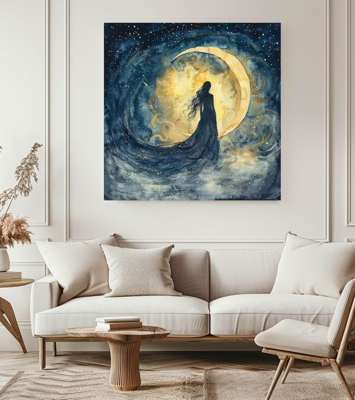 Moon Goddess Art Print, Mystical Celestial Woman - Image 5