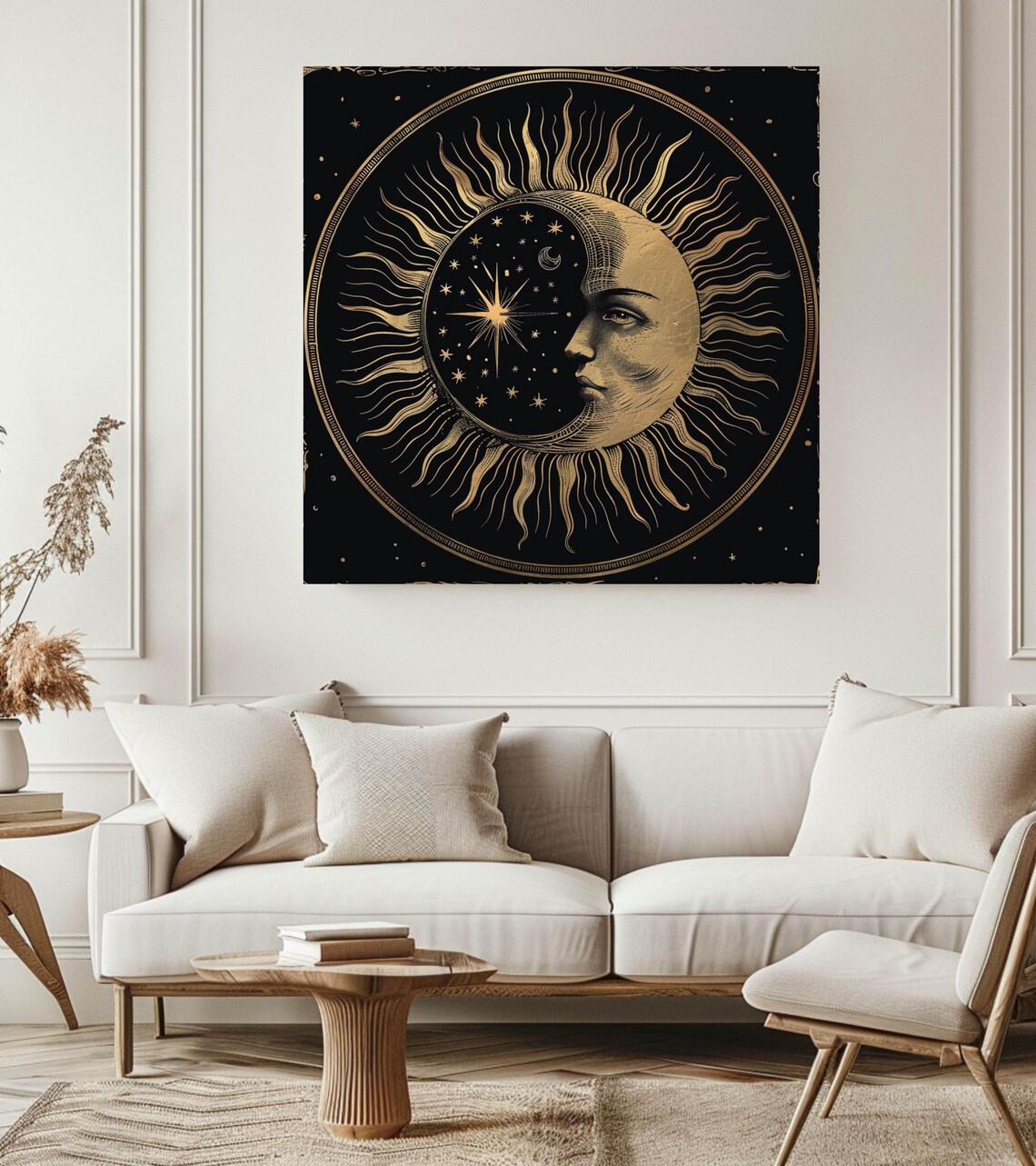 Vintage Sun And Moon Art Print, Celestial Wall Art - Image 5