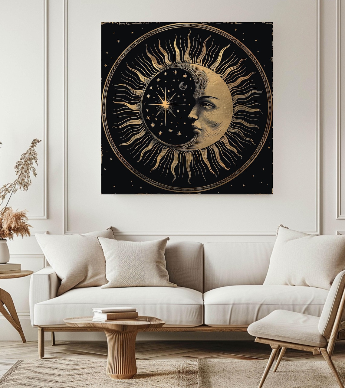 Vintage Sun And Moon Celestial Poster, Mystical Decor - Image 3