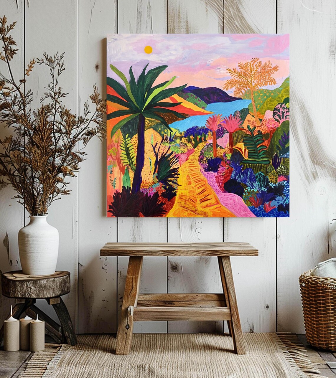 Maximalist Landscape, Colorful Nature Scene Poster - Image 2