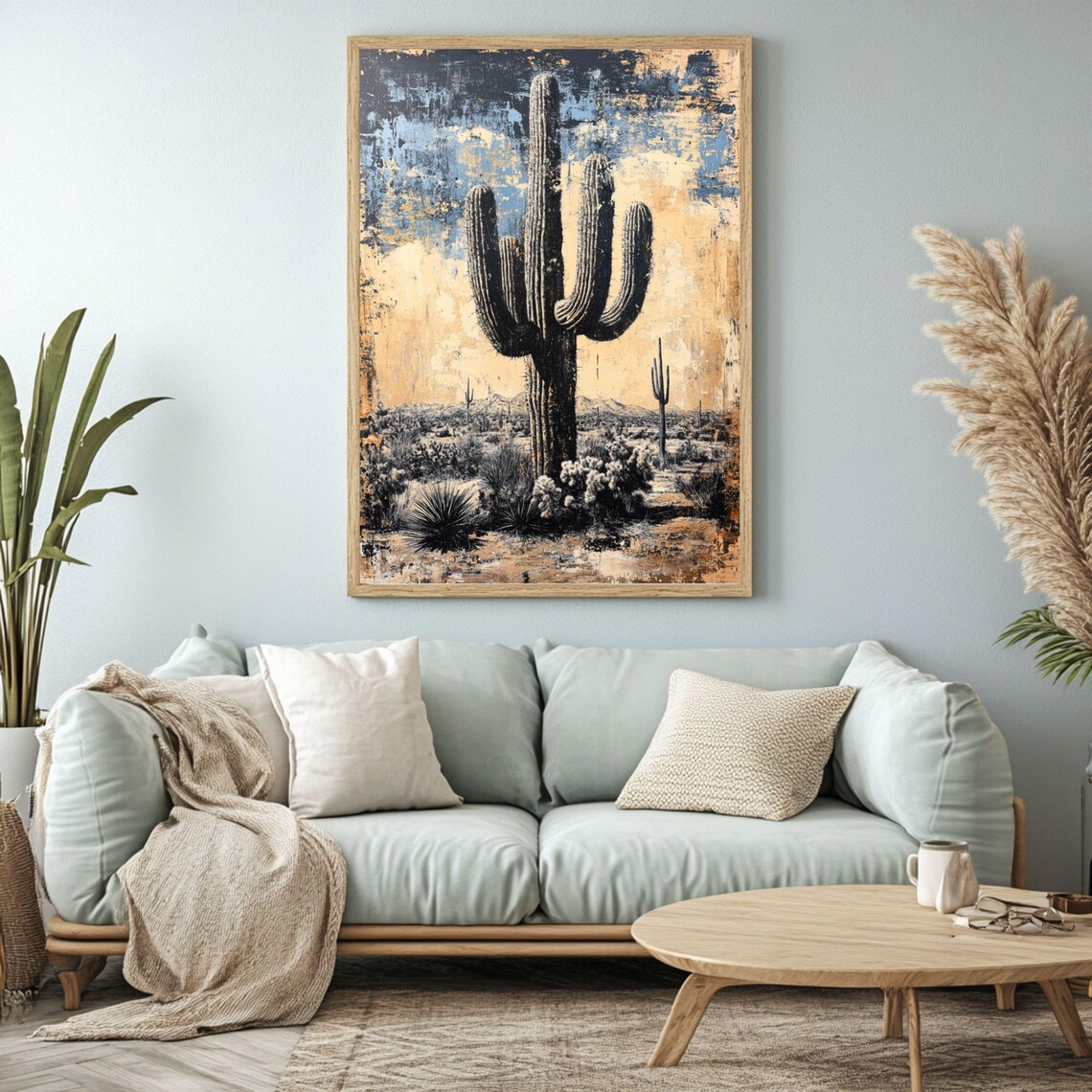 Cactus Desert Art Print, Southwestern Landscape - Image 2