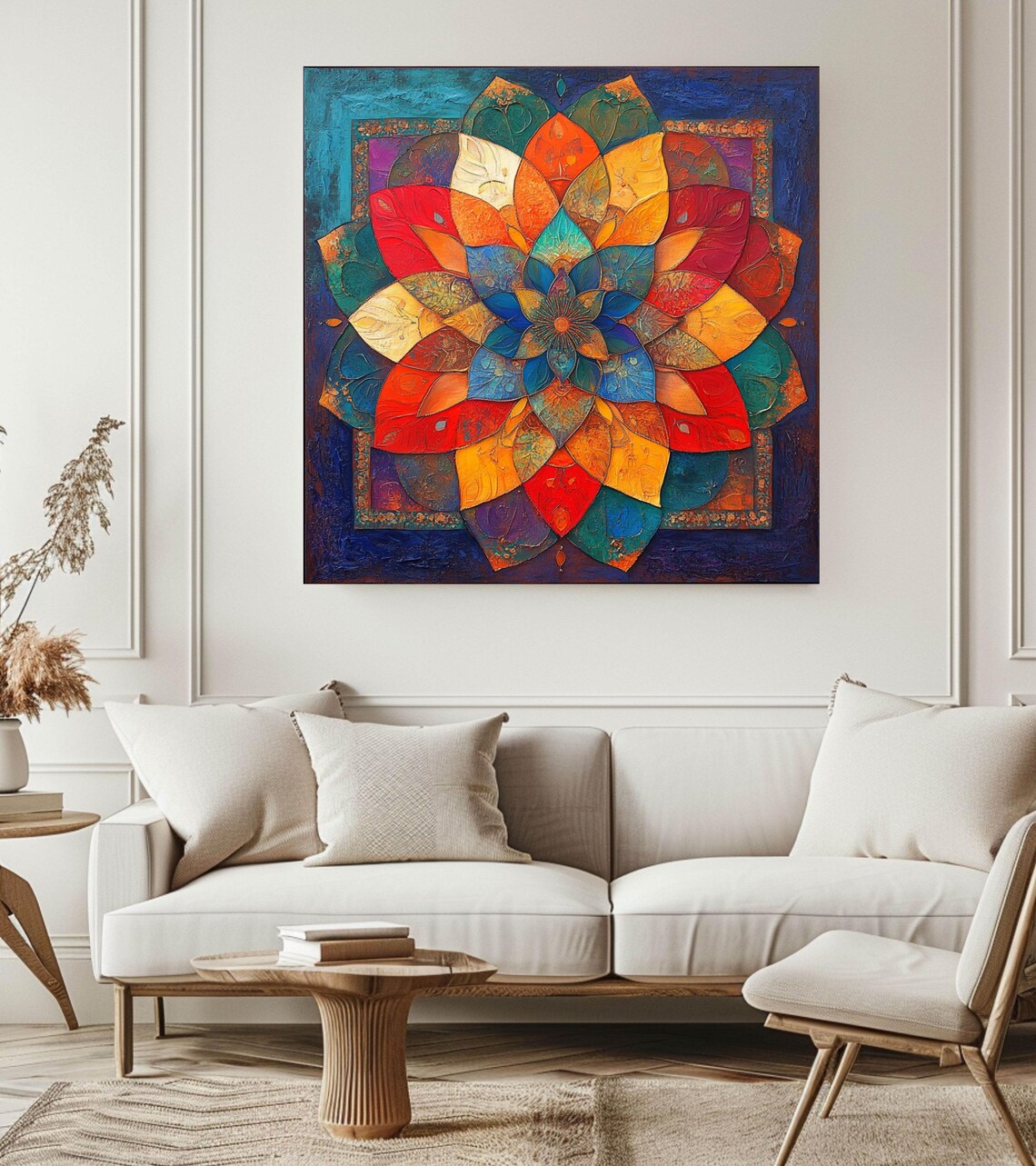 Colorful Mandala Art Print, Spiritual Meditation Accent - Image 4