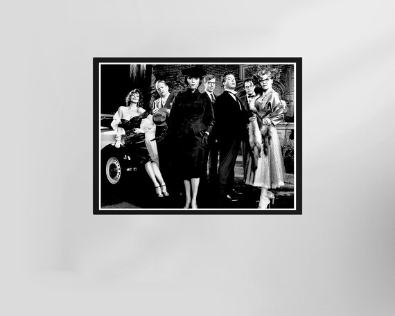 Iconic Clue 1985 Mystery Comedy Classic Movie Poster Black and White Cast Art